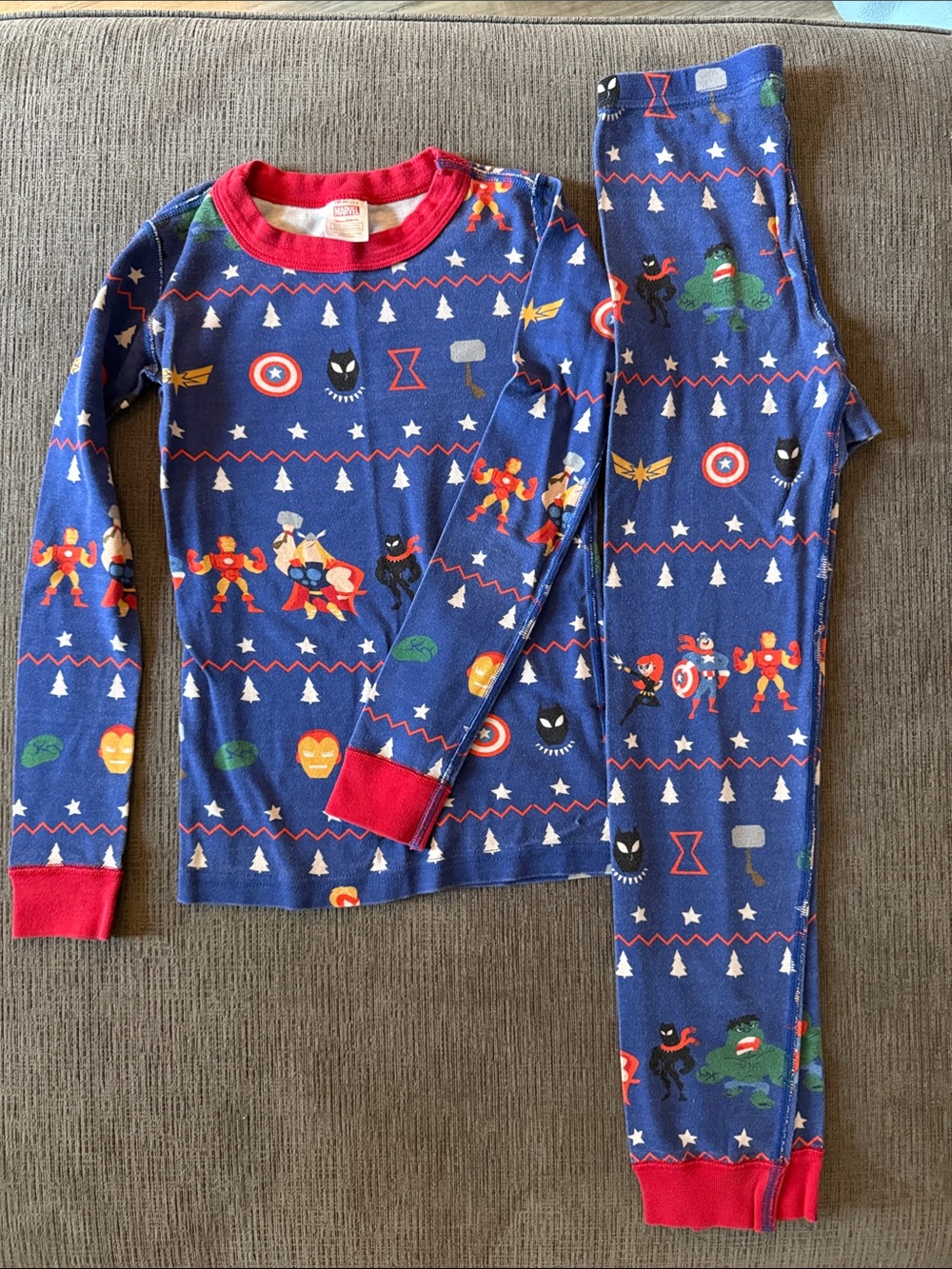 Hanna Andersson Marvel Blue and Red Superhero Kids Pajama Set